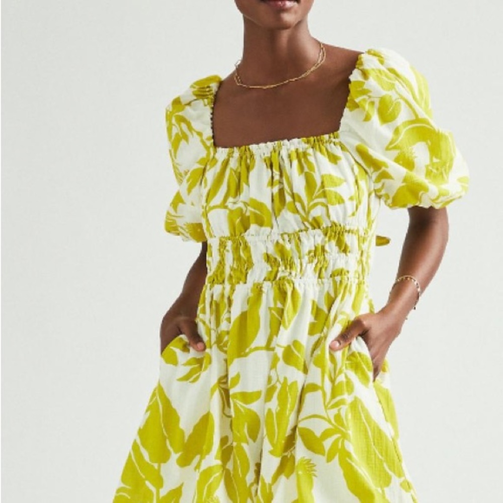 Anthropologie MAEVE PUFF-SLEEVED MINI DRESS